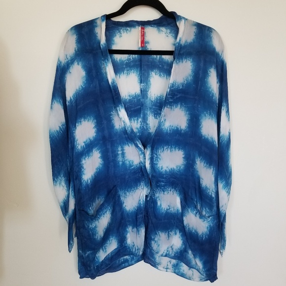 Tops - Shibori Style Tie Dye Kimono Tops - Shibori Style Tie Dye Kimono